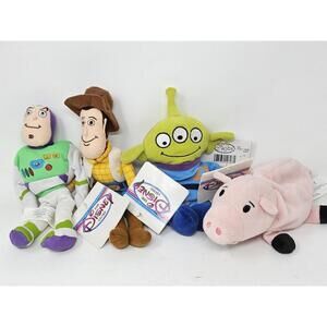 Disney Mini Bean Bag Plush Toy Story Buzz, Woody, Alien Lot of 4 with Tags